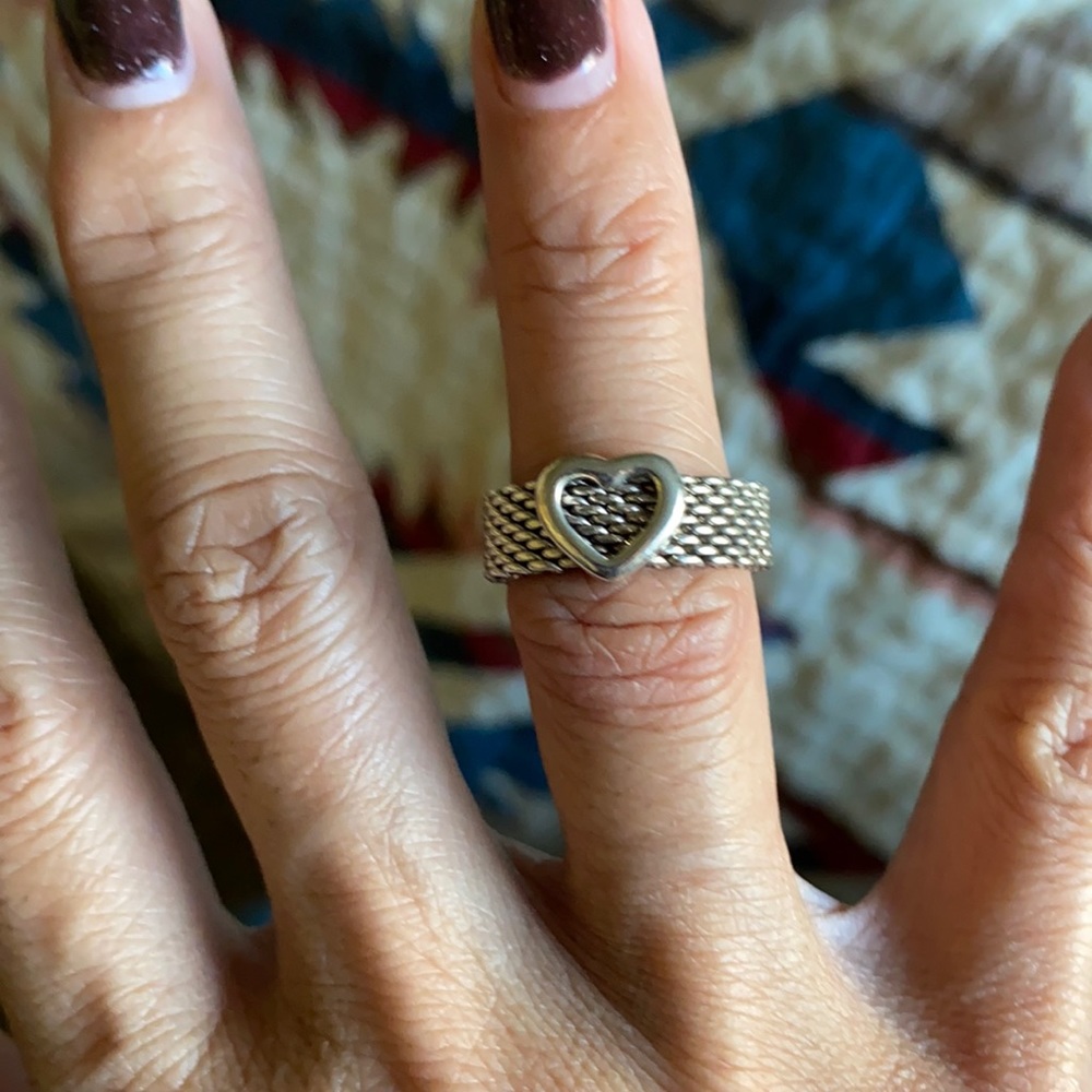 Tiffany Elsa Perretti heart mesh ring